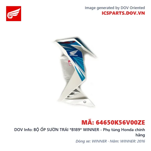 BỘ ỐP SƯỜN TRÁI *B189* WINNER - Phụ tùng Honda chính hãng