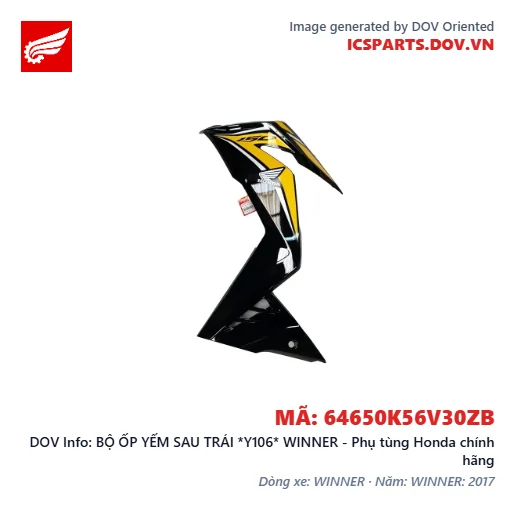 BỘ ỐP YẾM SAU TRÁI *Y106* WINNER - Phụ tùng Honda chính hãng