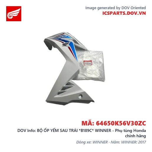 BỘ ỐP YẾM SAU TRÁI *B189C* WINNER - Phụ tùng Honda chính hãng