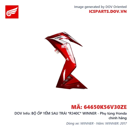 BỘ ỐP YẾM SAU TRÁI *R340C* WINNER - Phụ tùng Honda chính hãng