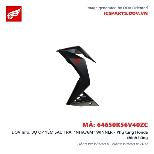 BỘ ỐP YẾM SAU TRÁI *NHA76M* WINNER - Phụ tùng Honda chính hãng
