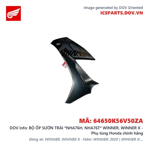 BỘ ỐP SƯỜN TRÁI *NHA76H, NHA76T* WINNER, WINNER X - Phụ tùng Honda chính hãng