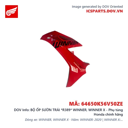 BỘ ỐP SƯỜN TRÁI *R389* WINNER, WINNER X - Phụ tùng Honda chính hãng