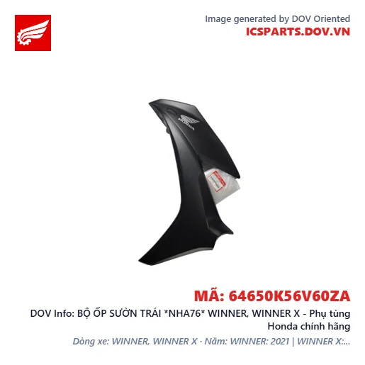 BỘ ỐP SƯỜN TRÁI *NHA76* WINNER, WINNER X - Phụ tùng Honda chính hãng