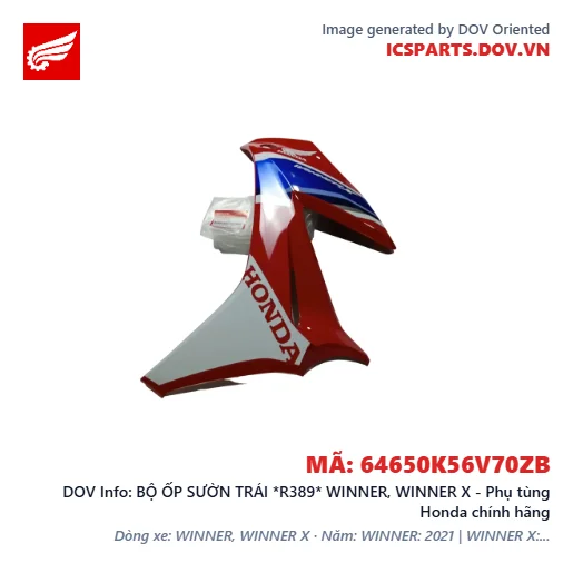 BỘ ỐP SƯỜN TRÁI *R389* WINNER, WINNER X - Phụ tùng Honda chính hãng