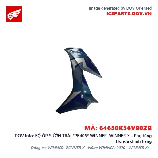 BỘ ỐP SƯỜN TRÁI *PB406* WINNER, WINNER X - Phụ tùng Honda chính hãng
