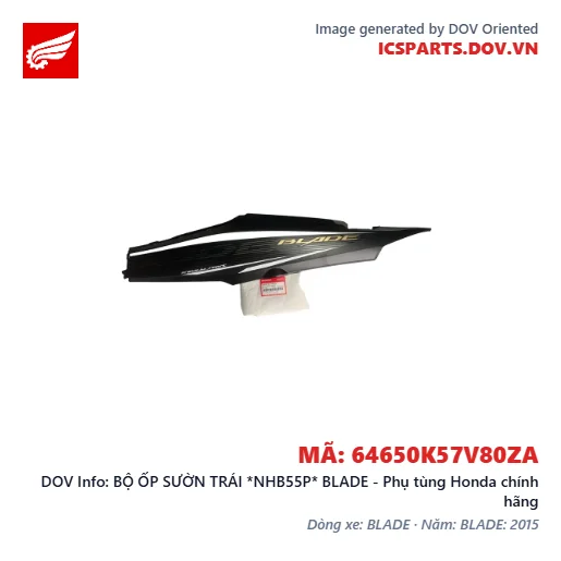 BỘ ỐP SƯỜN TRÁI *NHB55P* BLADE - Phụ tùng Honda chính hãng