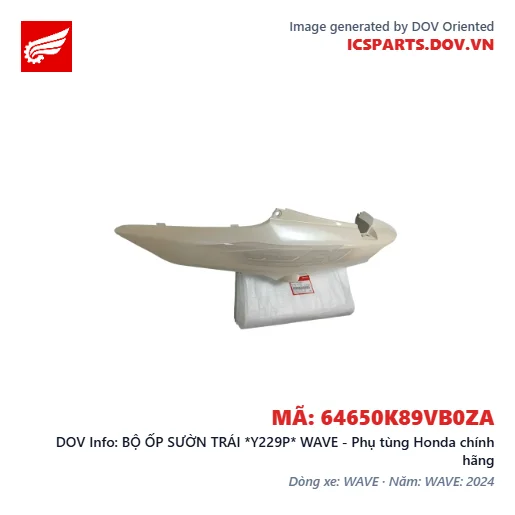 BỘ ỐP SƯỜN TRÁI *Y229P* WAVE - Phụ tùng Honda chính hãng