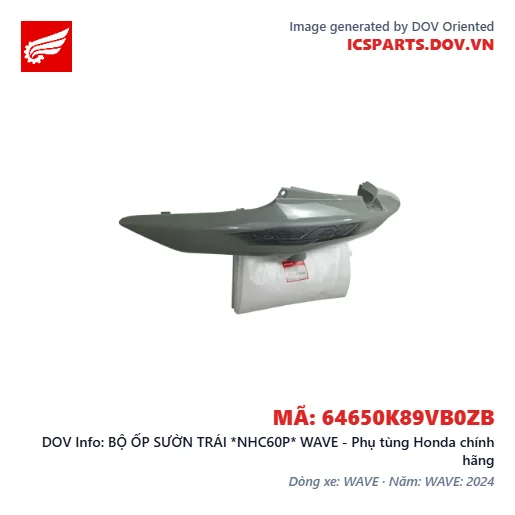 BỘ ỐP SƯỜN TRÁI *NHC60P* WAVE - Phụ tùng Honda chính hãng