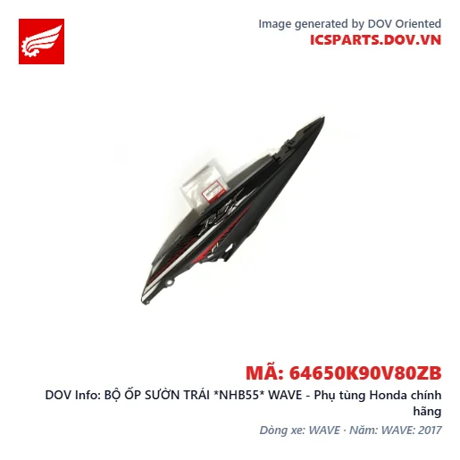 BỘ ỐP SƯỜN TRÁI *NHB55* WAVE - Phụ tùng Honda chính hãng