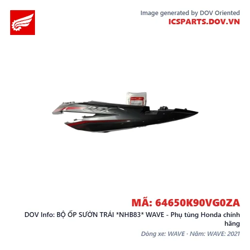 BỘ ỐP SƯỜN TRÁI *NHB83* WAVE - Phụ tùng Honda chính hãng