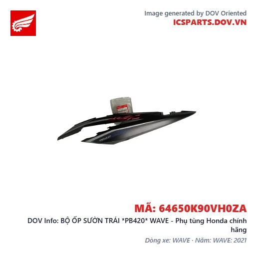 BỘ ỐP SƯỜN TRÁI *PB420* WAVE - Phụ tùng Honda chính hãng