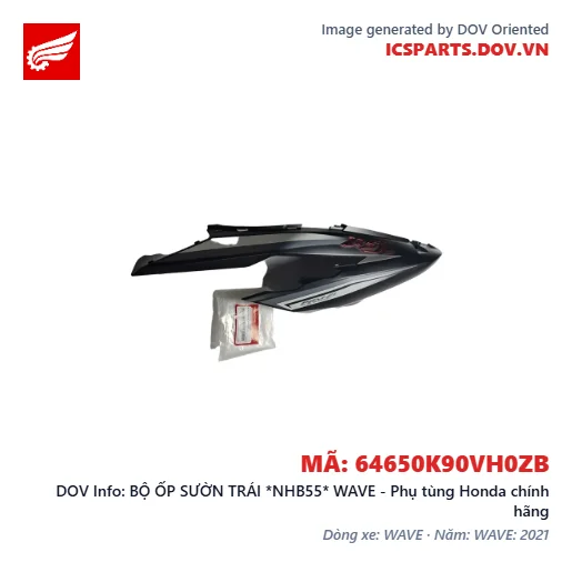 BỘ ỐP SƯỜN TRÁI *NHB55* WAVE - Phụ tùng Honda chính hãng