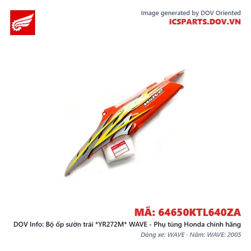 Bộ ốp sườn trái *YR272M* WAVE - Phụ tùng Honda chính hãng