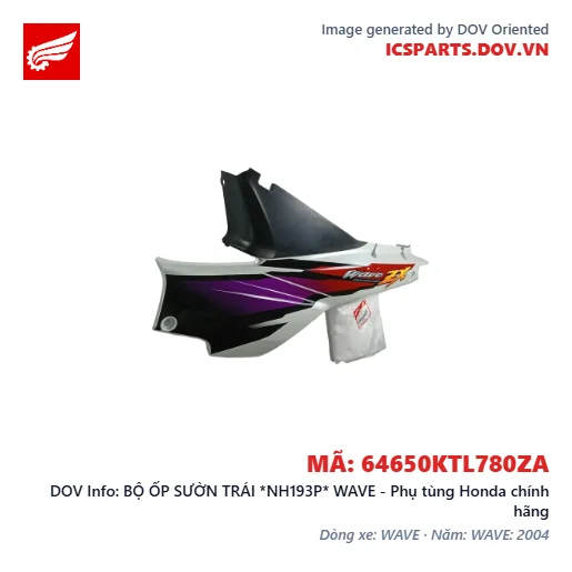 BỘ ỐP SƯỜN TRÁI *NH193P* WAVE - Phụ tùng Honda chính hãng