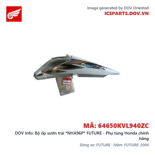 Bộ ốp sườn trái *NHA96P* FUTURE - Phụ tùng Honda chính hãng