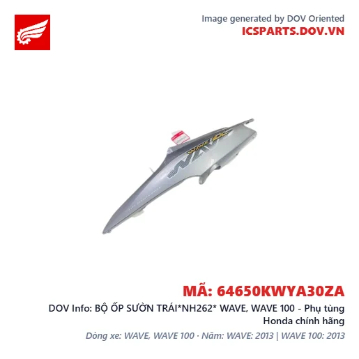 BỘ ỐP SƯỜN TRÁI*NH262* WAVE, WAVE 100 - Phụ tùng Honda chính hãng
