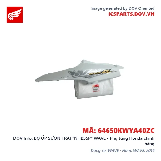BỘ ỐP SƯỜN TRÁI *NHB55P* WAVE - Phụ tùng Honda chính hãng