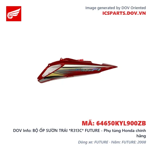 BỘ ỐP SƯỜN TRÁI *R313C* FUTURE - Phụ tùng Honda chính hãng
