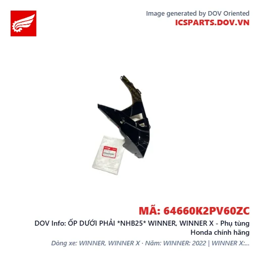 ỐP DƯỚI PHẢI *NHB25* WINNER, WINNER X - Phụ tùng Honda chính hãng