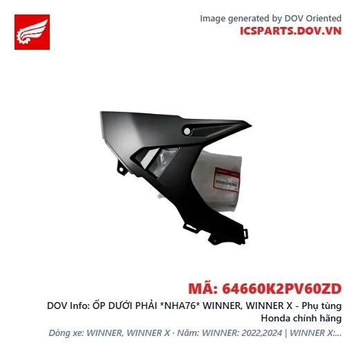ỐP DƯỚI PHẢI *NHA76* WINNER, WINNER X - Phụ tùng Honda chính hãng