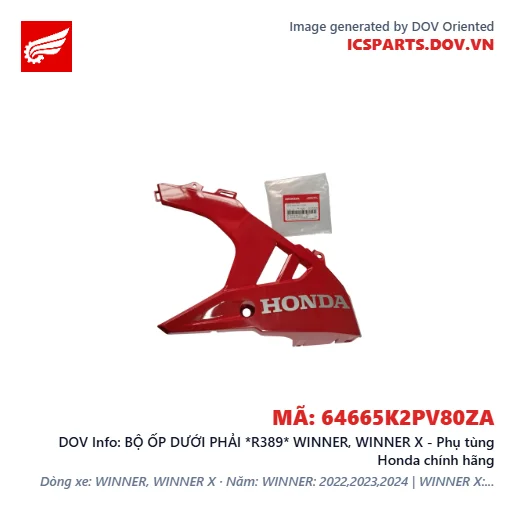 BỘ ỐP DƯỚI PHẢI *R389* WINNER, WINNER X - Phụ tùng Honda chính hãng