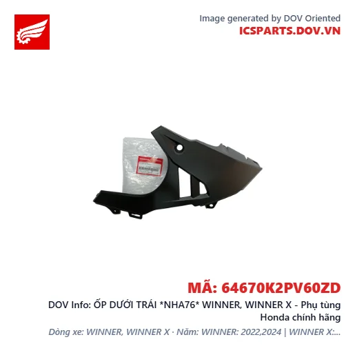 ỐP DƯỚI TRÁI *NHA76* WINNER, WINNER X - Phụ tùng Honda chính hãng