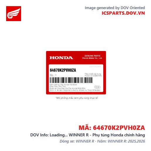 Loading... WINNER R - Phụ tùng Honda chính hãng