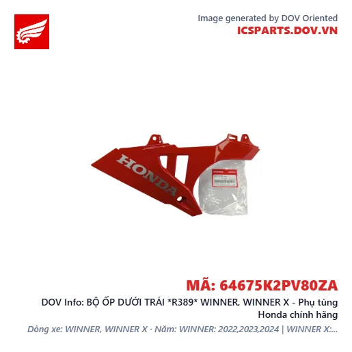 BỘ ỐP DƯỚI TRÁI *R389* WINNER, WINNER X - Phụ tùng Honda chính hãng