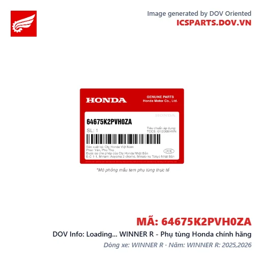 Loading... WINNER R - Phụ tùng Honda chính hãng