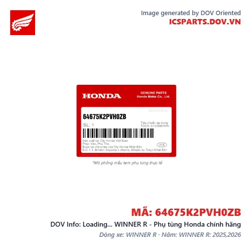 Loading... WINNER R - Phụ tùng Honda chính hãng