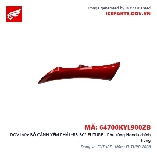 BỘ CÁNH YẾM PHẢI *R313C* FUTURE - Phụ tùng Honda chính hãng