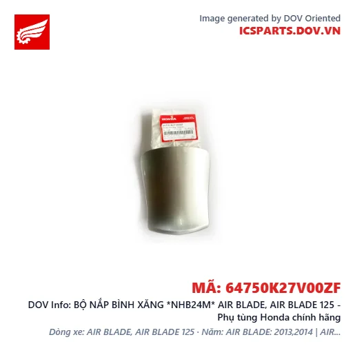 BỘ NẮP BÌNH XĂNG *NHB24M* AIR BLADE, AIR BLADE 125 - Phụ tùng Honda chính hãng