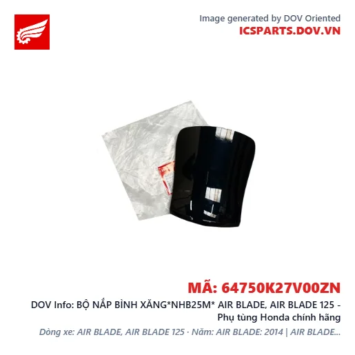 BỘ NẮP BÌNH XĂNG*NHB25M* AIR BLADE, AIR BLADE 125 - Phụ tùng Honda chính hãng