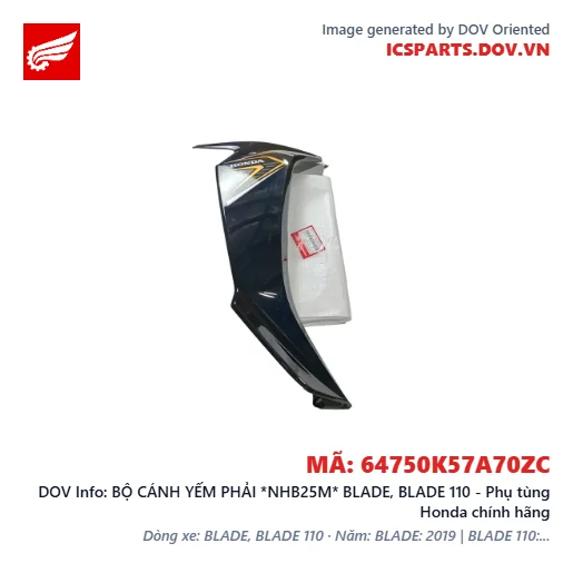 BỘ CÁNH YẾM PHẢI *NHB25M* BLADE, BLADE 110 - Phụ tùng Honda chính hãng