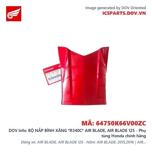BỘ NẮP BÌNH XĂNG *R340C* AIR BLADE, AIR BLADE 125 - Phụ tùng Honda chính hãng