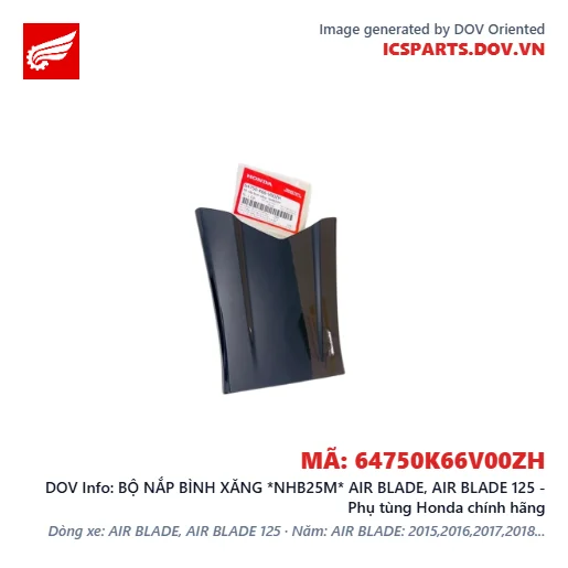 BỘ NẮP BÌNH XĂNG *NHB25M* AIR BLADE, AIR BLADE 125 - Phụ tùng Honda chính hãng
