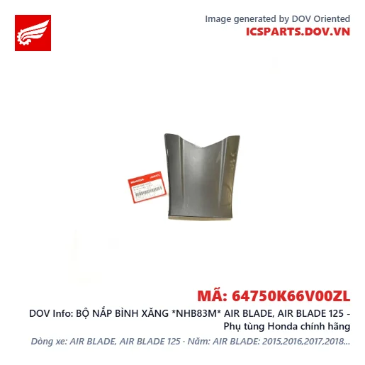 BỘ NẮP BÌNH XĂNG *NHB83M* AIR BLADE, AIR BLADE 125 - Phụ tùng Honda chính hãng
