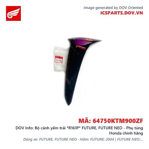 Bộ cánh yếm trái *R161P* FUTURE, FUTURE NEO - Phụ tùng Honda chính hãng