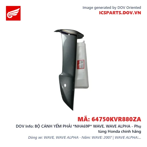 BỘ CÁNH YẾM PHẢI *NHA69P* WAVE, WAVE ALPHA - Phụ tùng Honda chính hãng