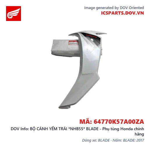 BỘ CÁNH YẾM TRÁI *NHB55* BLADE - Phụ tùng Honda chính hãng