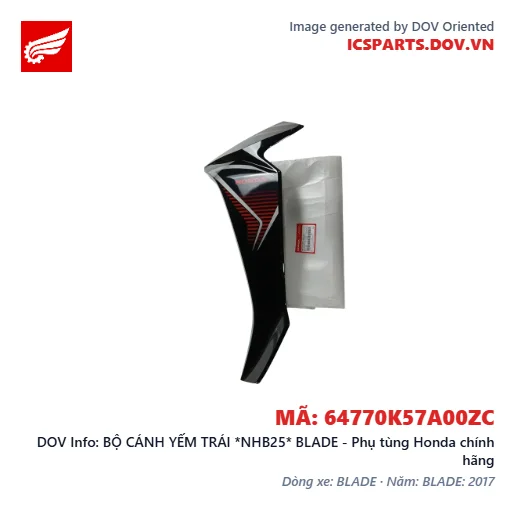 BỘ CÁNH YẾM TRÁI *NHB25* BLADE - Phụ tùng Honda chính hãng