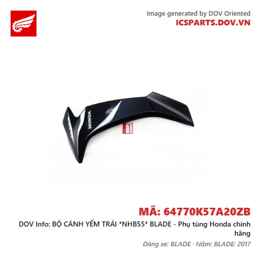 BỘ CÁNH YẾM TRÁI *NHB55* BLADE - Phụ tùng Honda chính hãng