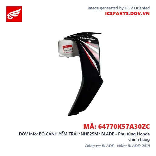 BỘ CÁNH YẾM TRÁI *NHB25M* BLADE - Phụ tùng Honda chính hãng