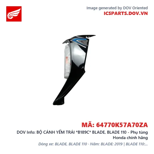 BỘ CÁNH YẾM TRÁI *B189C* BLADE, BLADE 110 - Phụ tùng Honda chính hãng