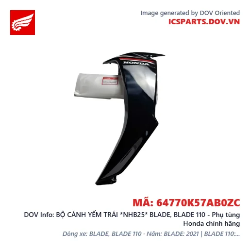BỘ CÁNH YẾM TRÁI *NHB25* BLADE, BLADE 110 - Phụ tùng Honda chính hãng