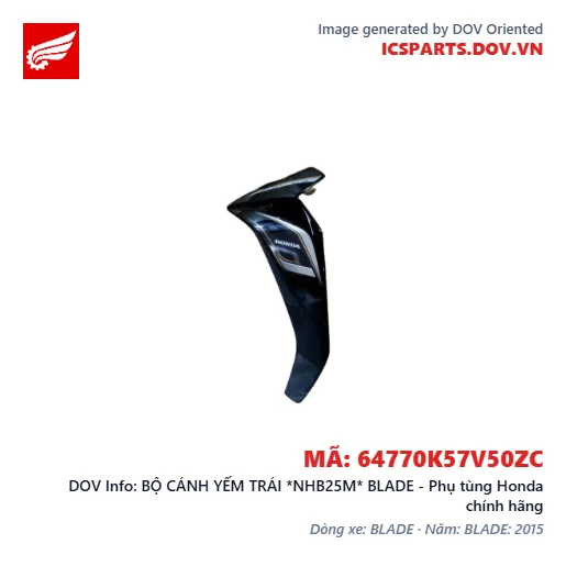 BỘ CÁNH YẾM TRÁI *NHB25M* BLADE - Phụ tùng Honda chính hãng
