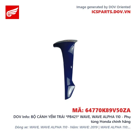 BỘ CÁNH YẾM TRÁI *PB421* WAVE, WAVE ALPHA 110 - Phụ tùng Honda chính hãng