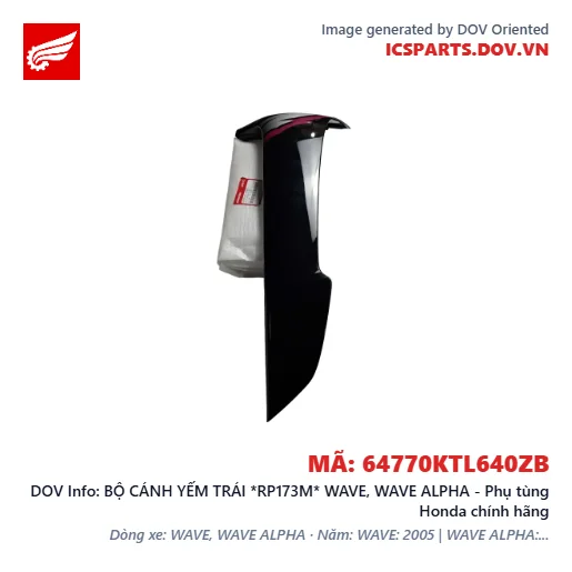 BỘ CÁNH YẾM TRÁI *RP173M* WAVE, WAVE ALPHA - Phụ tùng Honda chính hãng