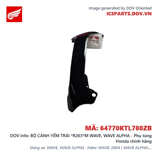 BỘ CÁNH YẾM TRÁI *R263*M WAVE, WAVE ALPHA - Phụ tùng Honda chính hãng